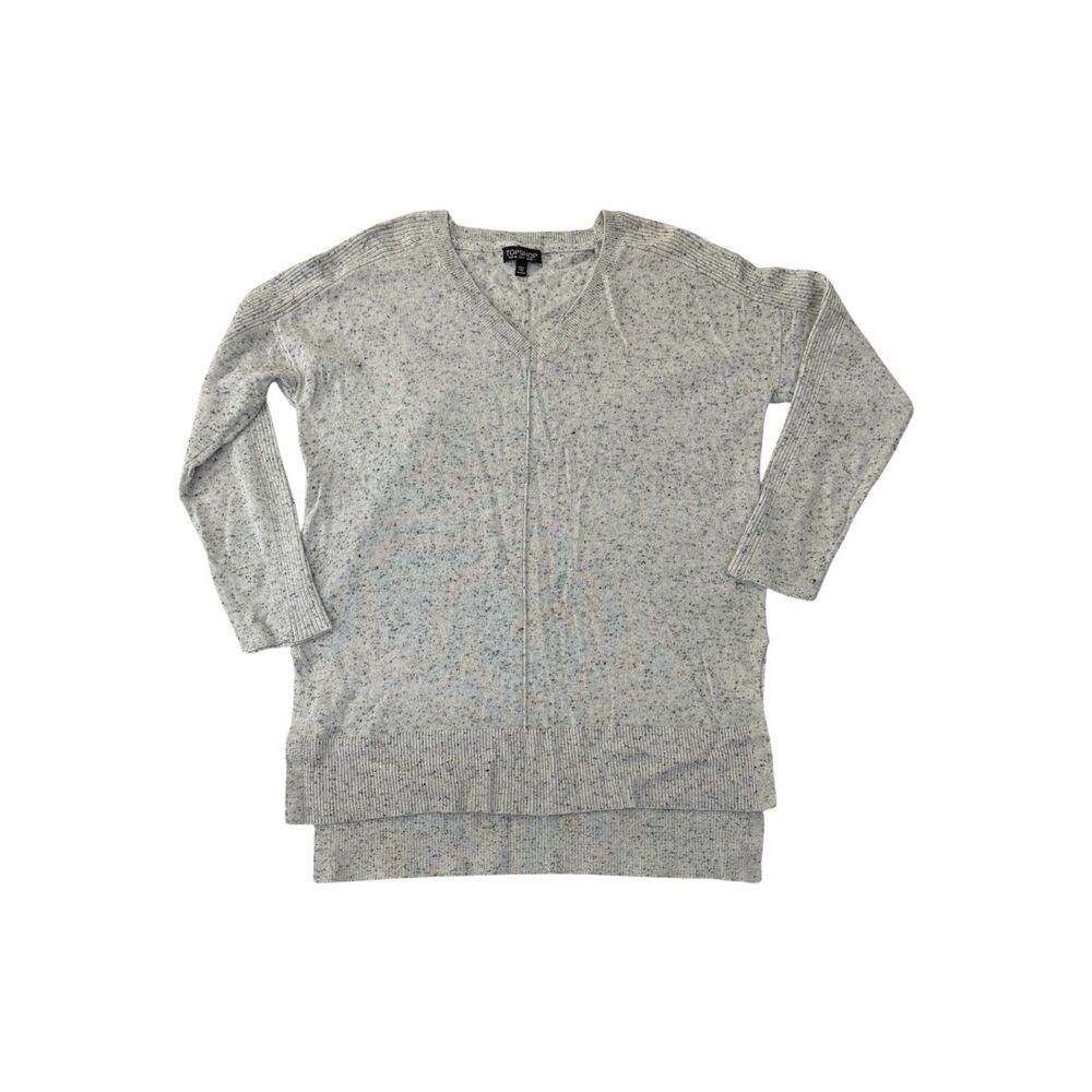 Topshop Womens High/Low Long Sleeve Knit Top Size 6